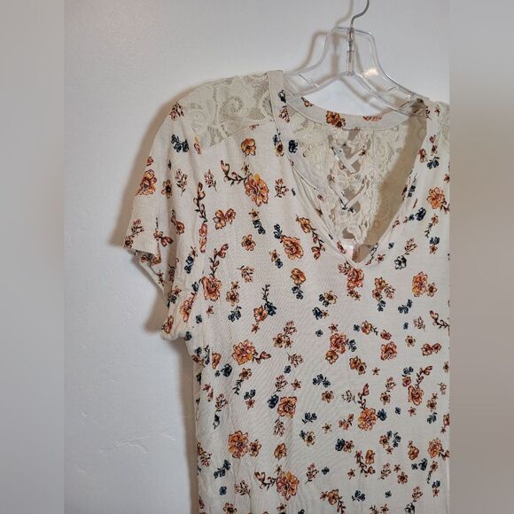 Floral Corset Pullover Blouse Lace Indie Festival Bohemian Summer Junior's XL - Picture 6 of 9